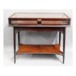 An antique jewellers glazed mahogany display case,