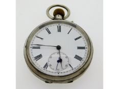 A .935 silver gents top wind pocket watch, case di