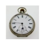 A .935 silver gents top wind pocket watch, case di