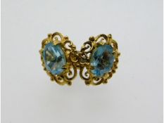 A pair of 9ct gold earrings set with topaz, 1.6g,