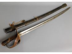 An Italian 1860 Model Universal Cavalry Trooper's Sabre, with leather, wire bound grip and original