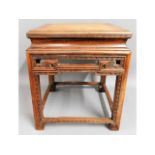 A 19thC. Chinese hardwood table, 15.25in square at