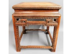 A 19thC. Chinese hardwood table, 15.25in square at