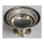 A 1920 Birmingham silver bonbon dish with fretwork