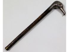 A 1913 London silver parasol handle in form of an