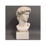 A decorative resin bust of Greek God Apollo, 22in