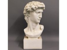 A decorative resin bust of Greek God Apollo, 22in