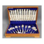 A cased Viners silver plate cutlery set for six