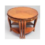 A mahogany nest of tables, with crimped edge, 25in