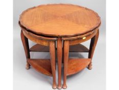 A mahogany nest of tables, with crimped edge, 25in