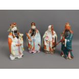 Three Chinese porcelain god figures representing, prosperity, longevity and happiness 'Fu, Lu, Shou"