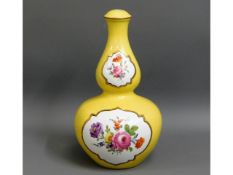 A Dresden porcelain lamp base, 13.125in tall