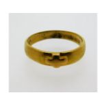 A 22ct gold ring with "nursing cross" decor,1964, size M/N, 3.2g