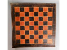 A leather chess board inlay by John Southern, 18.8