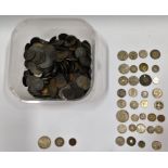 A container of copper coinage twinned with some wh