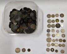 A container of copper coinage twinned with some wh