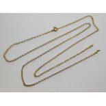 A 24in 9ct gold chain a/f, 1.5g