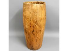 A carved wood African milk bucket, 22in high