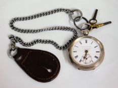 A silver pocket watch by Samuel Edgcumbe, glass a/