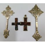 Three white metal religion related artifacts inclu