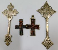 Three white metal religion related artifacts inclu