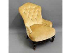 A Victorian upholstered nursing chair, 30in high t