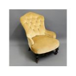 A Victorian upholstered nursing chair, 30in high t
