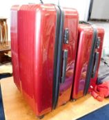 Two hard shell travel cases