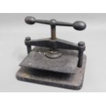 An antique book press, plate size 11in x 10.5in