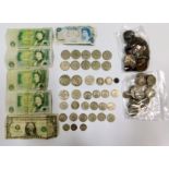 A quantity of mixed coinage & bank notes including
