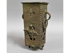 An antique Oriental incense holder, a/f 6.25in hig