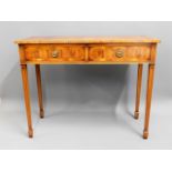 A walnut finish hall table, probably by G.T. Rachk