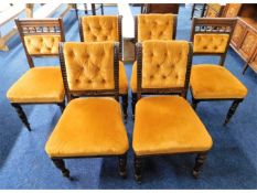 Six upholstered Edwardian chairs