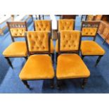 Six upholstered Edwardian chairs