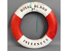 A life buoy "Royal Burgh Inverness", 29in diameter