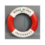 A life buoy "Royal Burgh Inverness", 29in diameter