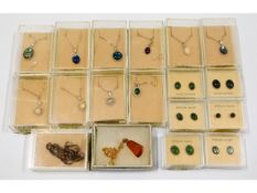 A quantity of mounted costume jewellery & silver i