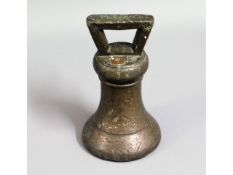 A 19thC. proofed bronze 7lb weight, used currently