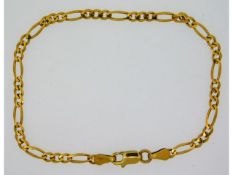 A 9ct gold bracelet, 7.25in long 2.3g