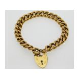 A 15ct gold bracelet with 9ct gold lock, 7in long,