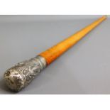 A gentleman's Malacca walking cane with embossed O