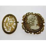 A 19thC. carved cameo, 2.25in diameter, twinned wi