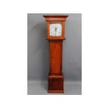 A c.1800 stained pine country long cased clock, 76