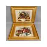 A pair of antique gilt framed still life oil paint