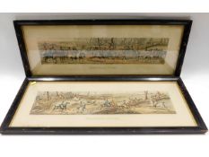 Four 19thC. framed hunting scene prints, two shown