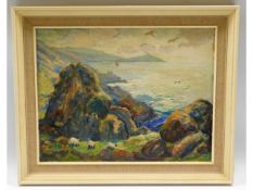 A William T. Brocklebank framed oil on panel of sh