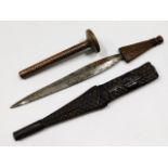 Tribal Art: A 19thC. Kris style dagger, 12.25in lo