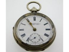 A Mears & Co. silver cased pocket watch with key,