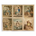 A set of six George III Gillray weather prints, pu