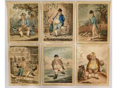 A set of six George III Gillray weather prints, pu